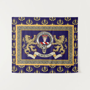 Tenture Badge de clan Robertson personnalisé bleu