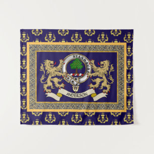 Tenture Badge du clan Anderson personnalisé bleu