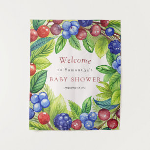 Tenture Baies Fraise Baie Douce Baby Shower
