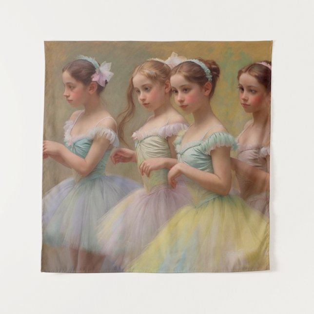 Tenture Bailarinas en el estilo de Degas en tonos suaves (Devant)