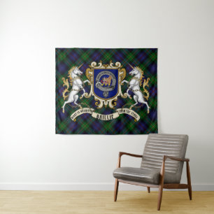 Tenture Baillie Clan Badge & Tartan Tapestry