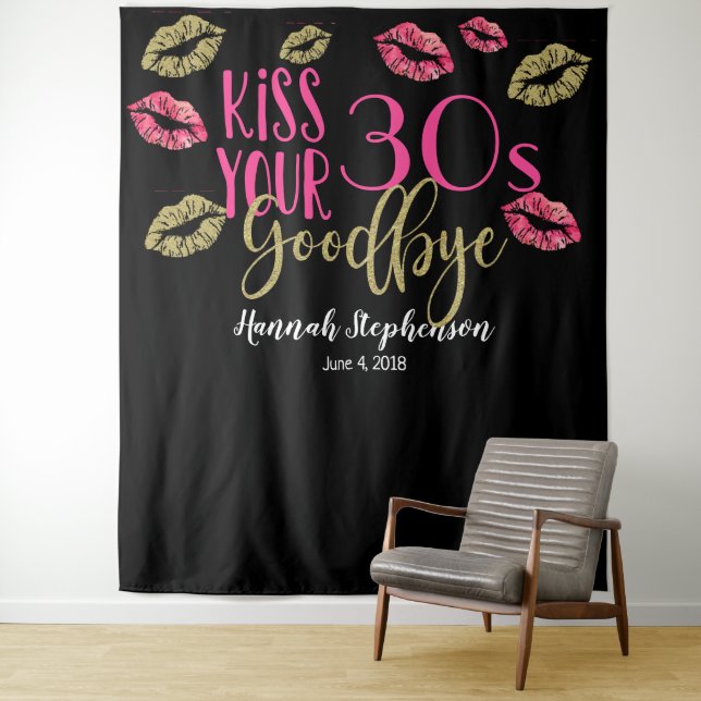 Tenture baiser votre 30s adieu 40e anniversaire photo prop (En situation)