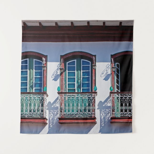 Tenture Balcons sur la façade en Diamantina, Minas Gerais, (Devant)