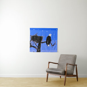 Tenture Bald Eagle en hiver - Art original de la faune