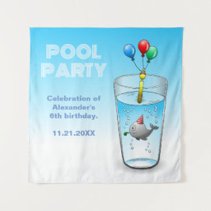 Tenture Baleine prête pour une fête d'anniversaire