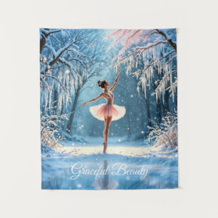 Tenture Ballet d'hiver danse glace vue de la forêt gelée