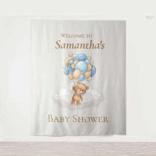 Tenture Ballons d'ours en peluche toile de fond Baby showe