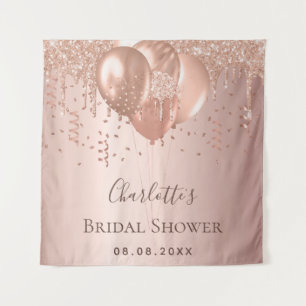 Tenture Ballons pailletés rose gold pour Baby Shower