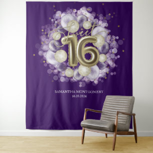 Tenture Balloons de fête de 16 ans d'anniversaire Gold Swe