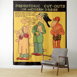 Tenture Bande dessinée des années 1930 homme de grotte Gra