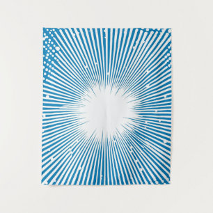Tenture Bande dessinée Pop Art Explosion - Bleu et Blanc