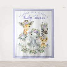 Bandeau de fond de fête prénatale bébé Safari Viol