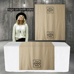 Tenture Bandeau de table Business 2 Logos Faux Kraft