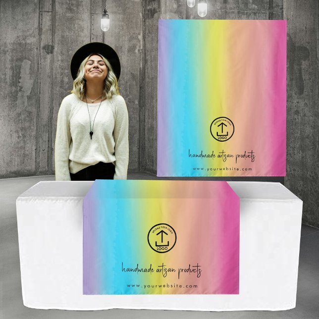 Tenture Bandeau Rainbow du bandeau de la table du logo de  (Custom Business Logo Table Runner Banner Rainbow Tapestry)