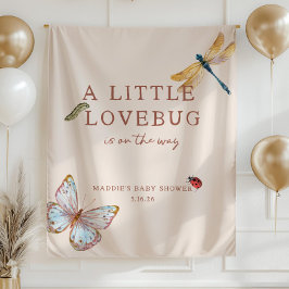 Tenture Banderole de Baby Shower Little Lovebug sur le che
