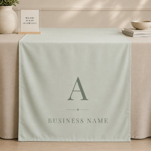 Tenture Banderole de table de couleur vert sauge pour entr