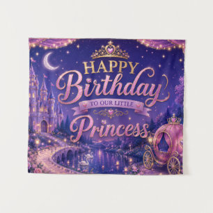 Tenture Bannière d'anniversaire de princesse Anniversair