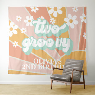 Tenture Bannière d'anniversaire Rétro Sunshine Deux Groovy