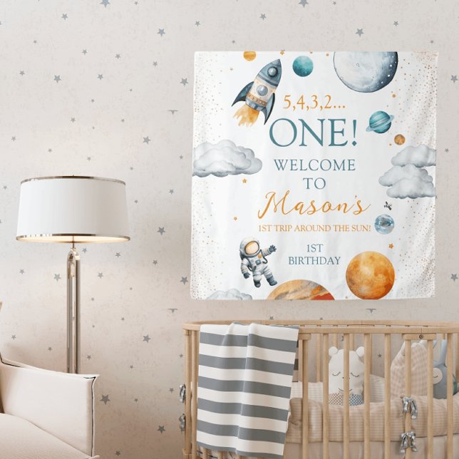 Tenture Bannière de bienvenue pour l'anniversaire de Space (Créateur téléchargé)