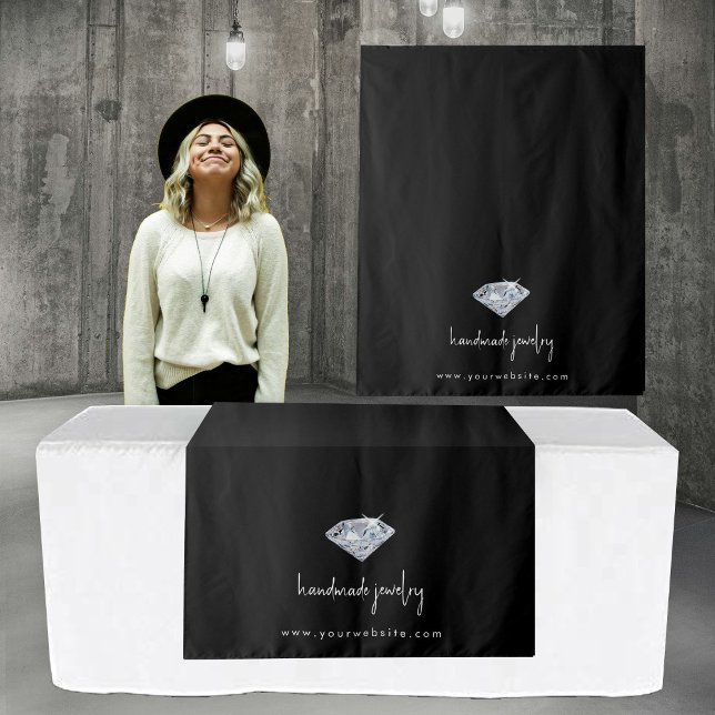 Tenture Bannière de coureur de table d'affaires moderne pe (Custom Modern Business Table Runner Banner Jewelry Tapestry)