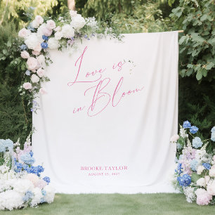 Tenture Bannière de Fête des mariées rose élégant