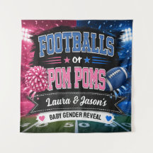 Bannière de fête Footballs ou Pom-Poms, révélation