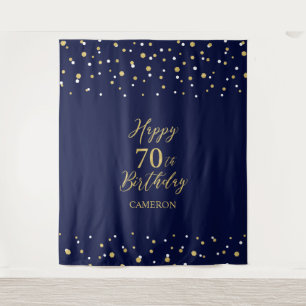 Tenture Bannière de fête pour 70 ans d'anniversaire Or et 