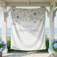 Bannière de fond de mariage floral bleu