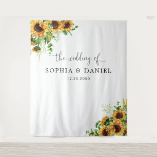 Tenture Bannière de fond de mariage tournesol