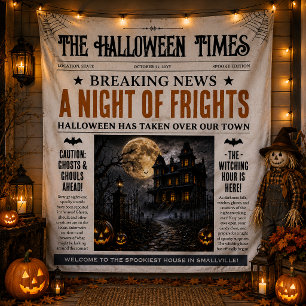 Tenture Bannière de journal de Halloween personnalisée, vi