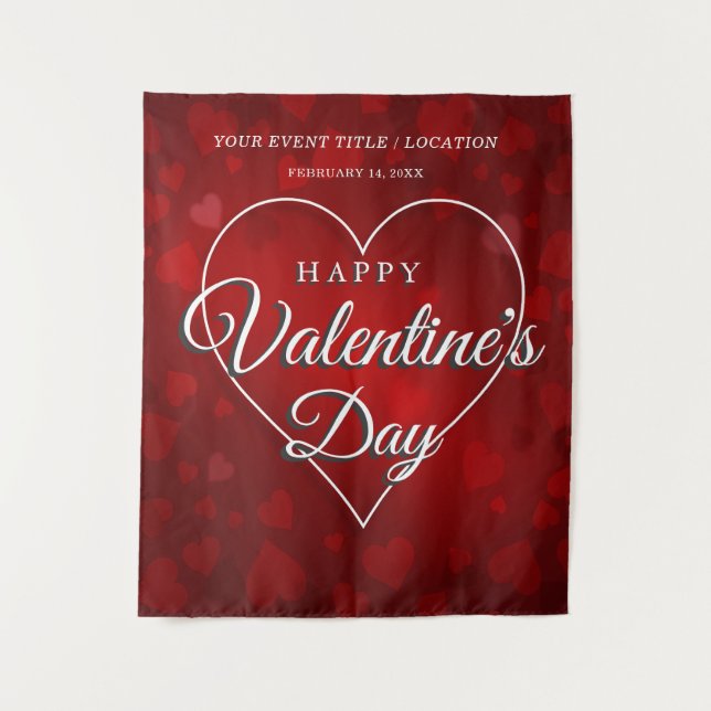 Tenture BANNière DE LA SAINT-VALENTIN COEURS ROUGES ROMANT (Devant)