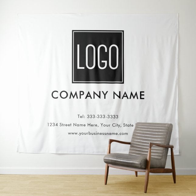 Tenture Bannière de logo pour affaires de salon profession (En situation (horizontale))