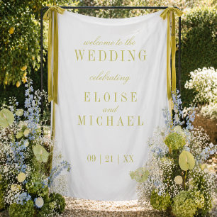 Tenture Bannière de mariage chartreuse minimaliste moderne