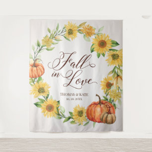 Tenture Bannière de mariage Tournesols et citrouilles Tomb