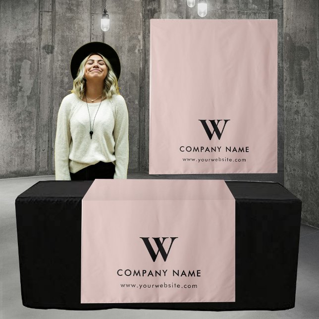 Tenture Bannière de Runner de table professionnelle person (Custom Business Table Runner Banner Modern Pink Tapestry)