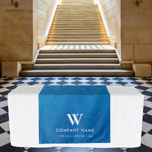 Tenture Bannière de table personnalisée en lin bleu pour e