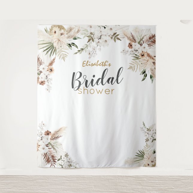 Tenture Bannière de toile de fond de fête prénuptiale bohè (Devant)