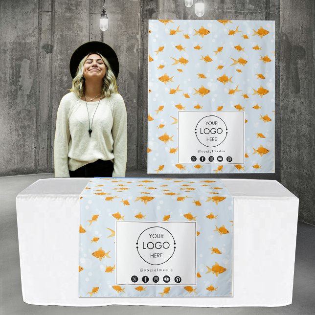 Tenture Bannière du coureur de table Bannière du logo de l (Table Runner Banner Business Logo Pet Goldfish Tapestry)