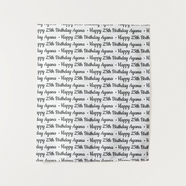 Tenture Bannière en tissu à répétition | Texte personnalis (Devant)