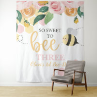Bannière florale rose pour l'anniversaire d'abeill