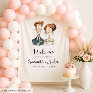 Tenture Bannière Mariage nouvellement mariée Groom Waterco