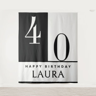 Tenture Bannière personnalisée avec nom et âge, anniversai