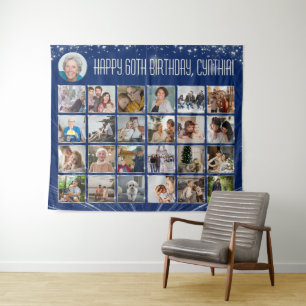 Tenture Bannière personnalisée d'anniversaire, collage pho