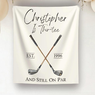 Tenture Bannière personnalisée d'anniversaire de golf Déco