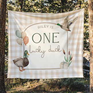 Tenture Bannière personnalisée d'anniversaire One Lucky Du
