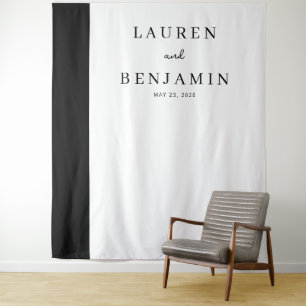 Tenture Bannière typographique noire élégante