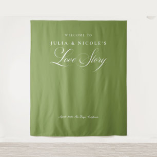 Tenture Bannières de fond de mariage de calligraphie verte