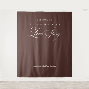 Tenture Bannières de fond de mariage en calligraphie marro