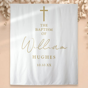 Tenture Baptême d'or élégant Baptême Christening Photo fon
