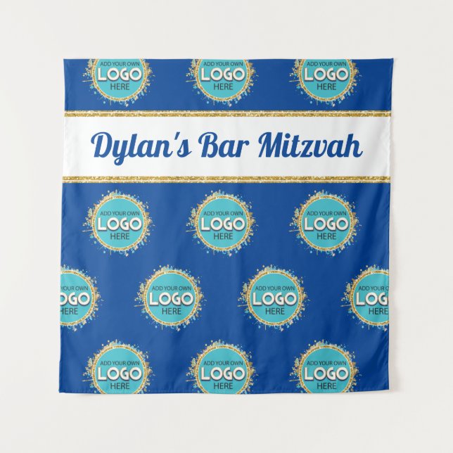 Tenture Bar Mitzvah Répéter l'étape Fond avec votre logo (Devant)